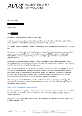 FOI Request – Minor Trials ES1 951
