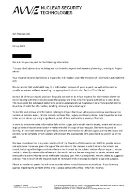 FOI Request – Project Merlin
